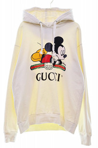 グッチ GUCCI × Disney 20SS MICKEY HOODIE IVORY S 469251 ディズニー コラボ ミッキー プリント パーカー アイボリー240617 ☆AA★