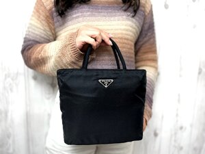 極美品 PRADA プラダ テスート ハンドバッグ バッグ ナイロン 黒 79115Y