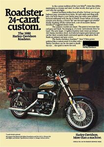 ポスター★1980 ハーレーダビッドソン ロードスター（スポーツスター）XLS 1000 広告ポスター☆Harley-Davidson/AMF/ショベル/FXE