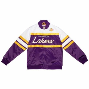 新品ミッチェル&ネスMitchell&Ness Special Script Jacket LA LAKERS★NBAレイカーズサテンスタジャン八村レブロン★サイズL★N2381