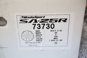 ウェッズ スポーツ WedsSport SA25R 18インチ7.5ｊ オフセット45 5H/100 WBC ホイール 4本