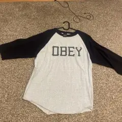 OBEY 七分袖カットソー グレー/ブラック