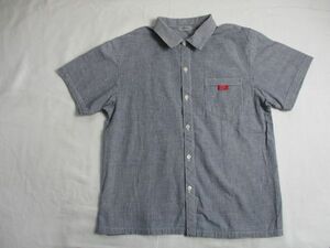 BF560【PAPP・パプ】チェック模様　半袖　シャツ　男児　濃青・白　150