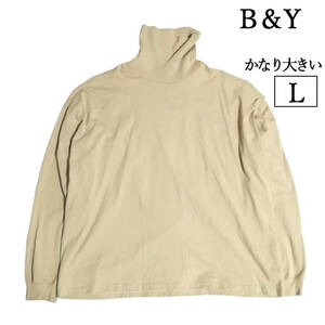 info. BEAUTY&YOUTH スーパービッグ タートルネックロンT　長袖　ロングスリーブ　ベージュ　メンズL XL 3L XXL相当　大きいサイズ