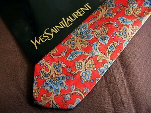 ♪8867C♪良品【ペイズリー 植物 装飾 柄】イヴ・サンローラン【YSL】ネクタイ