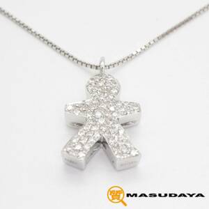 ◆◇【美品】BIBIGI ビービージー ダイヤモンド ドール プチネックレス K18WG/D0.26ct◇◆