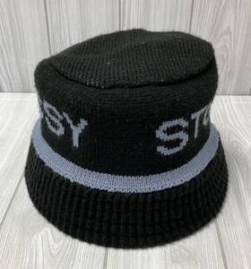 STUSSY ステューシー 1321095 jacquard knit bucket hat バケットハット サイズL/XL ブラック