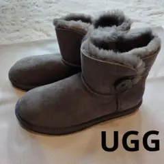 UGG グレー ムートンブーツ ベイリーボタン