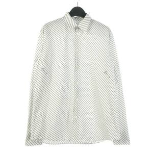 ジバンシィ GIVENCHY 斜めストライプシャツ 長袖 ロゴ 41 ホワイト/ブラック BM60AW11V7 国内正規 メンズ