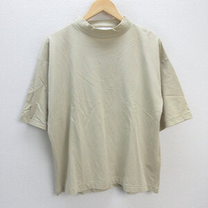 G■ビームス/BEAMS BMING モックネックTシャツ/コットン【S】ベージュ系/men