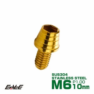 M6×10mm ステンレス テーパーシェルヘッドボルト キャップボルト クランクケース等エンジン周りに ゴールド TB0306