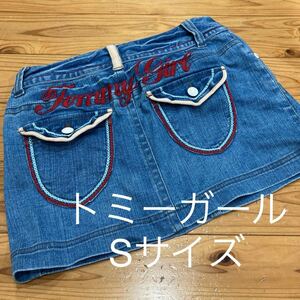 used 即決　送料無料♪ Tommy girl トミーガール　ストレッチ　デニム　ミニスカート　Sサイズ 綿97％ポリウレタン3% レア　ビンテージ