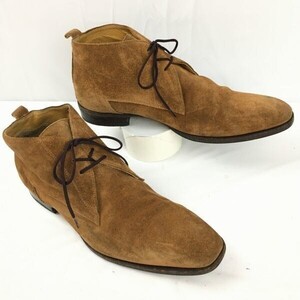 Di Paolo ディ・パオロ【8/26.5】イタリア製　職人ハンドメイド　高級スエードチャッカブーツ　茶　Shoes/boots　管No.A64