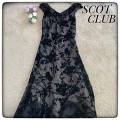 SCOT CLUB 《スコットクラブ》シースルードレス 花柄 ブラックラメ