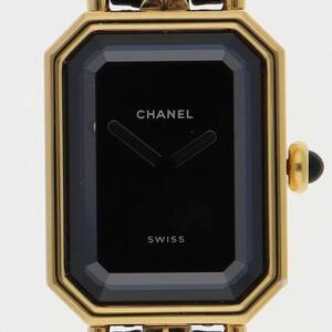 CHANEL シャネル H0001 プルミエールL ブラックダイヤル GF／レザー クオーツ レディース 【121934】