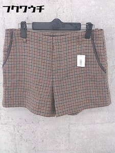 ◇ Spick&Span スピック＆スパン 格子柄 ショート パンツ サイズ40 ブラウン レディース