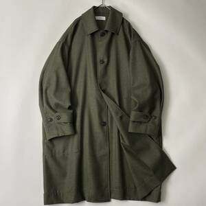 【美品】marka -SHIRT COAT- size/2 (uc) マーカ ウール シャツコート オーバー ビッグ ワイド ショップ アトリエ ワーク グリーン 日本製