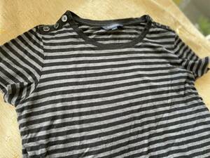 値下●バーバリーBURBERRY★肩ボタンボーダー半袖カットソーTシャツ●日本製