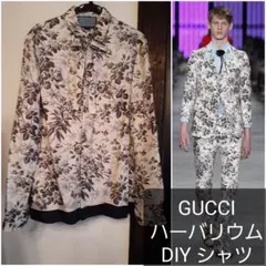 GUCCI diy ハーバリウム ボウタイ ブラウス フローラル シルク