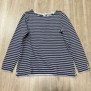 【送料360円】BEAMS BOY ビームスボーイ 七部袖Tシャツ ロンT 白×紺色 レディース ボーダー カットソー バスクシャツ ネイビー R-4073