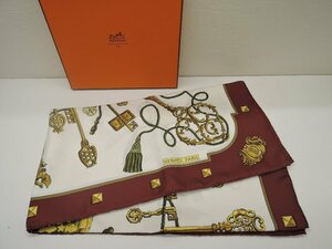 エルメス HERMES カレ90 カギ柄 スカーフ シルク BOX付 ランクA BRB・バッグ・財布