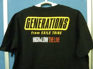 ■HIGH&LOW THE LIVE ビッグ Tシャツ 黒 GENERATIONS 会場限定 ハイロウ ジェネ 白濱亜嵐 片寄涼太 数原 佐野 関口メンディ レア 貴重