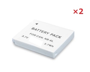 【送料無料】2個セット CANON キャノン NB-6L　NB-6LH バッテリー 1600mAh 電池 交換 互換品