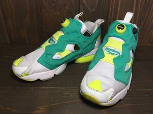 ★Reebok リーボック INSTAPUMP FURY ポンプ フューリー OG 白×緑×黄 27.0cm Used 検 ハイテク スニーカー