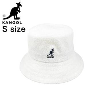 ☆正規品新品☆KANGOL BERMUDA BUCKET カンゴール バケットハット バケハ K3050ST パイル生地 ホワイト Sサイズ 刺繍ロゴ オールシーズン