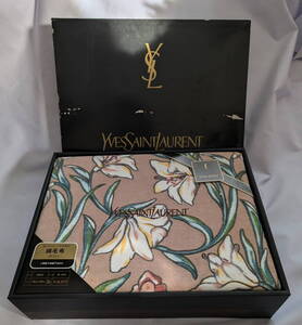 難　未使用品　YSL イヴサンローラン 泰道リビング㈱　MAAM　家庭で洗える　綿毛布 　　140×200㎝　　*ユリの花柄