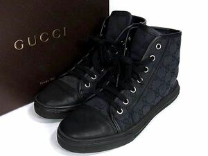 1円 GUCCI グッチ 426186 GG柄 GGキャンバス ハイカットスニーカー 靴 表記サイズ 36 1/2(約23.5cm) レディース ネイビー系 FB0484