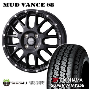 4本セット MUDVANCE08 12x4.00B 4/100 +40 FBK YOKOHAMA SUPER VAN Y356 145/80R12 軽トラ 軽バン エブリィ ハイゼット バモス N-VAN