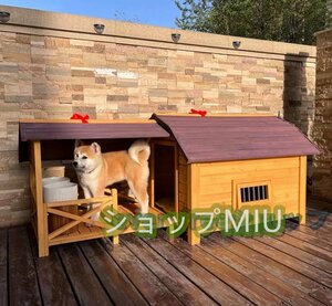 新入荷★高品質 犬小屋 犬舎 ドアと窓付きの犬用犬小屋 保温防寒 通気性 ペットハウス 中型犬用 屋外ハウス ケージ ドッグハウス