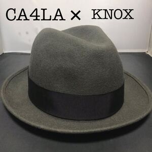 KNOX × CA4LA ハット フェルトハット 中折れ ボルサリーノ ノックス　カシラ　ダークグレー　ブラック　中折れ帽 帽子 日本製　定番