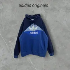 adidas アディダスオリジナルス　ドッキングパーカー　ネイビー、ブルー