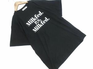 ネコポスOK ミルクフェド ロゴ Tシャツ sizeM/黒 ■◆ ☆ efc6 レディース