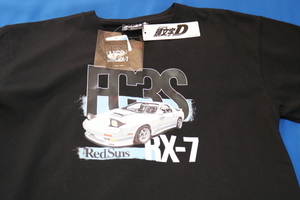 イニシャルD　FC3S　RX-7　Tシャツ　黒　メンズ　3L　RedSuns　ステッカー付　頭文字D　イニD　新品 未使用 