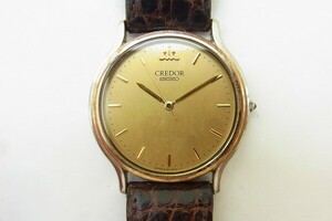 B174-J27-780◎ SEIKO セイコー CREDOR 8J81-6B00 18KT メンズ クォーツ 腕時計 現状品③◎