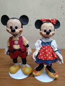 ANRI ディズニー ミッキーマウス ミニーマウス 木彫り 世界限定品 35cm 美品 2体セット