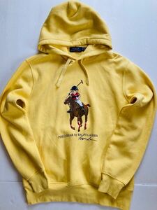 POLO RALPH LAUREN ラルフローレン　ポロベア＆ポニー　スウェットパーカー フーディー XS 実寸M位 センターロゴ ビッグプリント 裏起毛