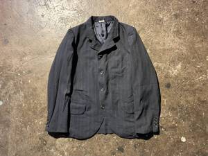 COMME des GARCONS HOMME DEUX 17SS ストライプ柄 ポリ縮4Bジャケット 2017SS コムデギャルソンオムドゥ ポリエステル 縮絨 DS-J029