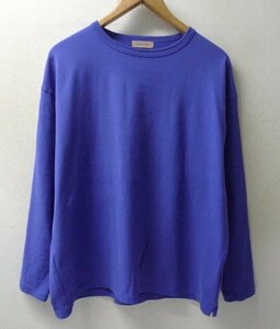 ◆BEAMS LIGHTS 22aw ビームス 美 ギザコットン ニュースプレンダーツイスト ロング Tシャツ カットソー ブルー サイズM