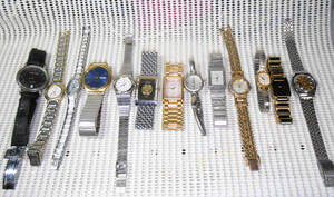 ★腕時計 まとめ 大量 13本セット MONTBLANC YSL ELGIN BUREN VERSACE GRUEN CK OMEGA PEUGEOT BULOVA 他★