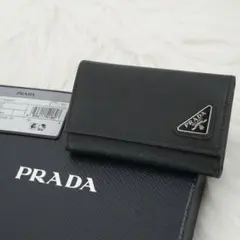 新品同様/未使用級　PRADA プラダ　6連キーケース　サフィアーノ　ブラック