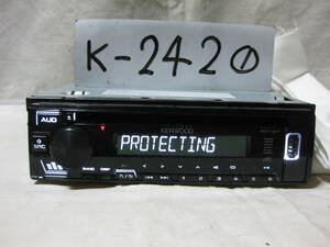 K-2420　KENWOOD　ケンウッド　RDT-211　MP3　フロント USB AUX　1Dサイズ　CDデッキ　故障品