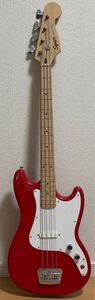 15 Squier BRONCO BASS S/N:ICSJ20010573 スクワイヤー ブロンコベース エレキベース レッド系 1円〜