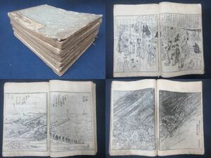 8）絵入り和本　【東海道名所図会　全６冊】　　寛政３年　古地図　鳥観図　木版　※１冊入れ本　　　　　検漢籍唐本