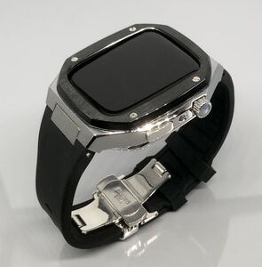 Newrbsb★アップルウォッチバンド ラバーベルト カバー　Apple Watch ケース　44mm 45mm