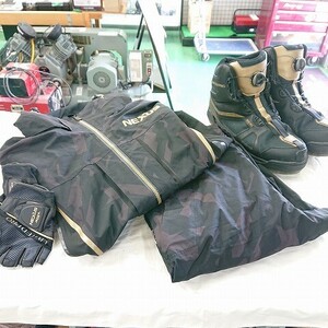 【中古現状品】SHIMANO　シマノ　レインスーツ　NEXUS　GORE-TEX　ゴアテックス　セットアップ　SIZE：L(JP)　グローブ　磯靴セット