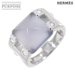 エルメス HERMES #49 リング カルセドニー ダイヤ SV シルバー 925 指輪 Ring 90250398